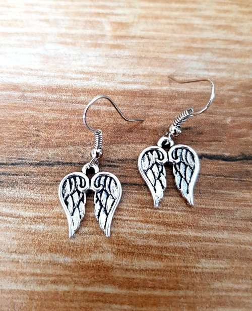 Angel Wing Earrings, Wings Dangle Earrings