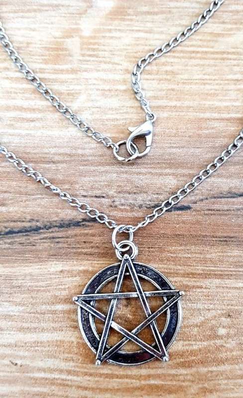 Pentagram Necklace, Rustic Pentacle Pendant, Gothic Goth Jewellery