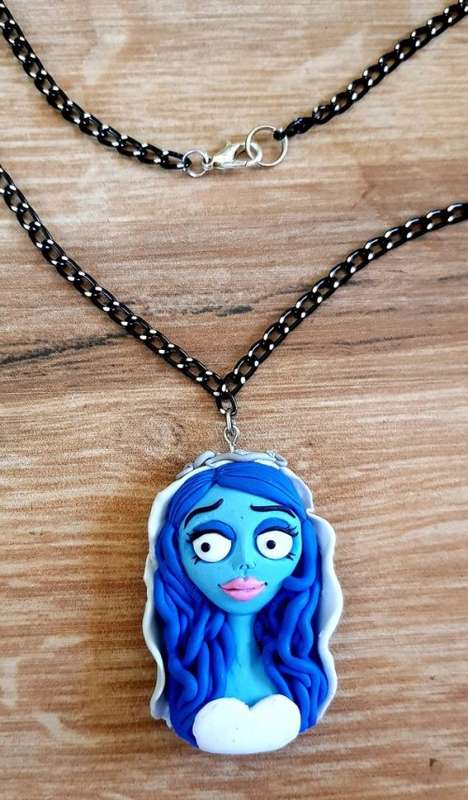 Corpse Bride Tim Burton Hand Sculpted Pendant Necklace