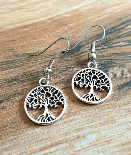 Tree Of Life Earrings, Strength & Growth Symbol Jewellery, Tree Of Life Dangle Earrings