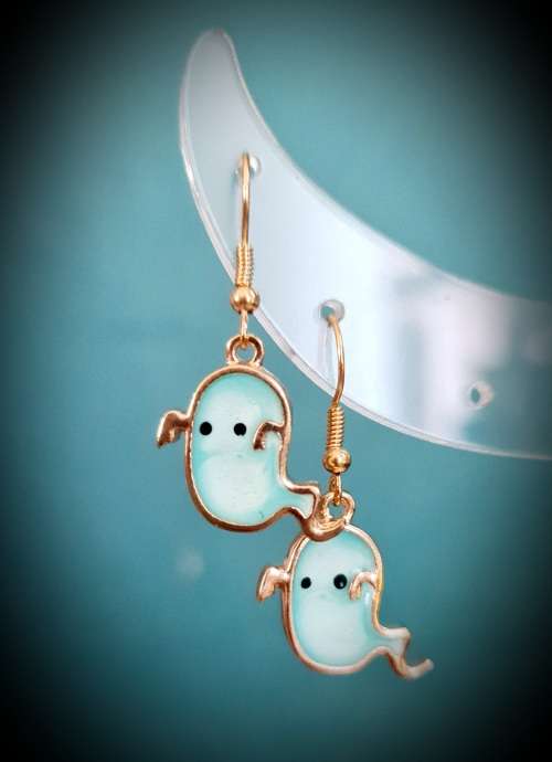 Ghost Pastel Goth Earrings - Blue