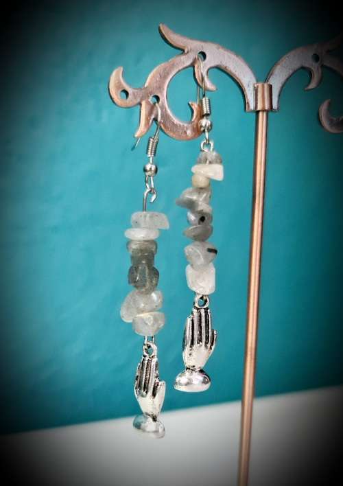Palmistry Earrings With Labradorite