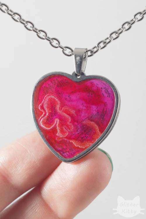 Pink Abstract Heart Necklace