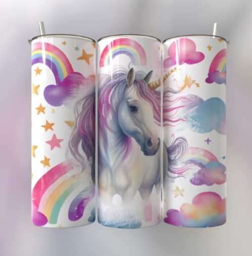 Unicorn Stainless Steel Tumbler With Straw