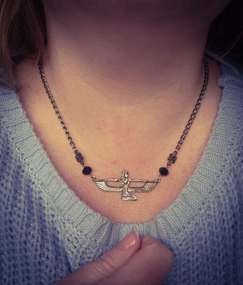 Isis Egyptian Necklace - Blue Beads