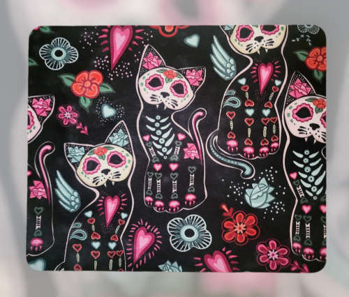 Day Of The Dead Kitties Square Mousepad