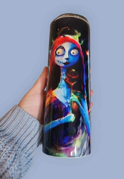 Jack & Sally Nightmare Before Christmas Stainless Steel Tumbler With Straw