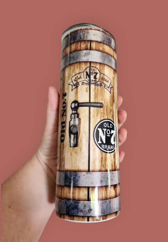 Jack Daniels Wood-Look Stainless Steel Tumbler With Straw