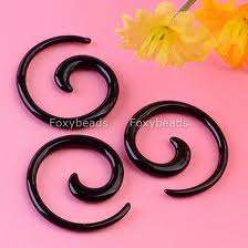 2mm Black Spirals Pair