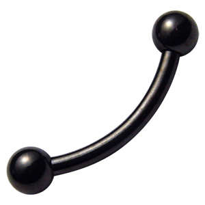 Banana Barbell Surgical Steel Balls - Black