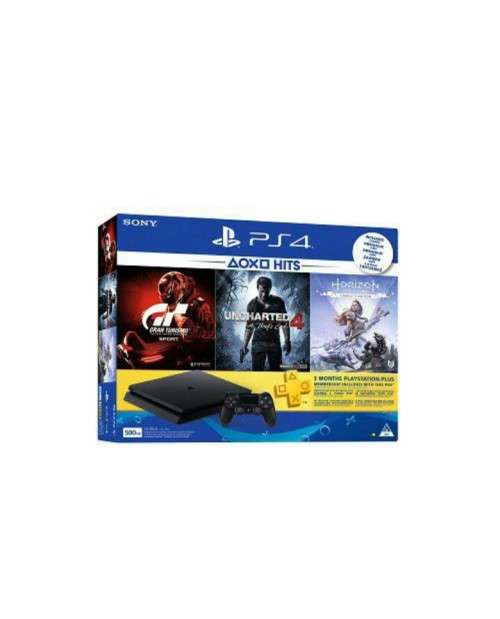 Playstation 4 500GB Black Console with 90 Days PSN + Horizon Zero Dawn Complete Editions + More
