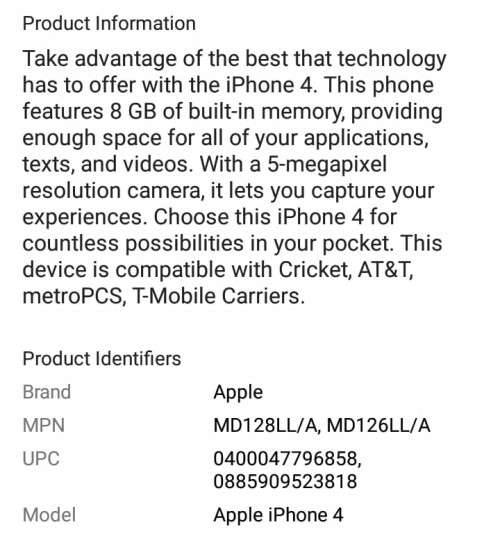 NEW Apple iPhone 4 8GB 5MP Camera IOS Smartphone