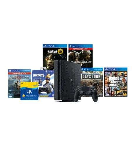 PS4 500GB + 90 Day PSN + Grand Theft Auto + Days Gone + God Of War + Fortnite + Fallout 76: Wastelan