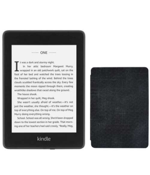 Kindle Paperwhite 10th Gen Wi-Fi with S/O 8GB Cover Bundle - Black