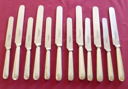 Set of 12 silver plated and stainless steel knives - Elkington