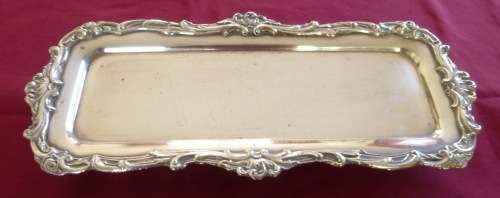 Large and heavy silver plated sandwich tray