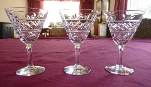 Three Stuart Imperial small martini glasses