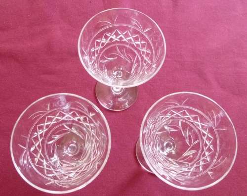 Three Stuart Imperial small martini glasses