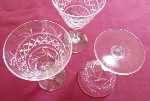 Three Stuart Imperial small martini glasses