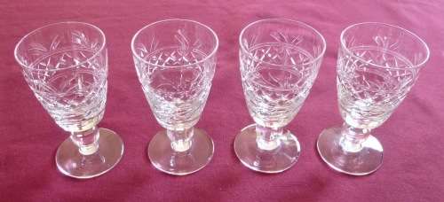 Four Stuart Imperial port glasses