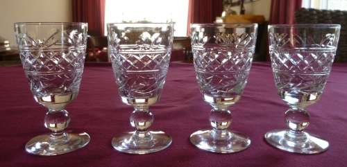 Four Stuart Imperial port glasses