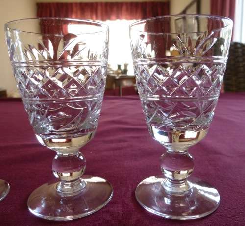 Four Stuart Imperial port glasses