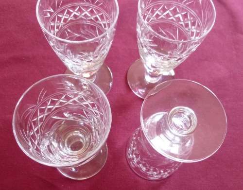 Four Stuart Imperial port glasses