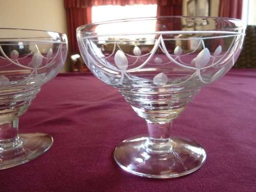 Pair of Stuart crystal dessert bowls