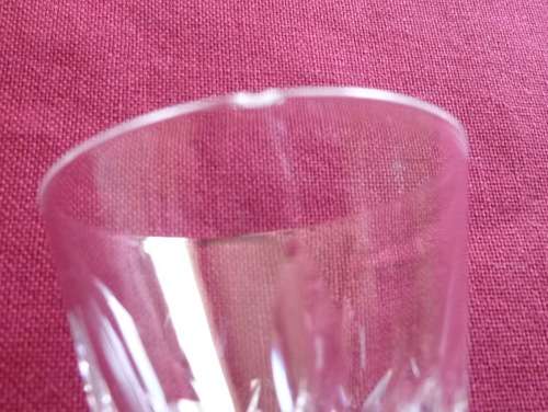 Set of six Stuart crystal liquor glasses