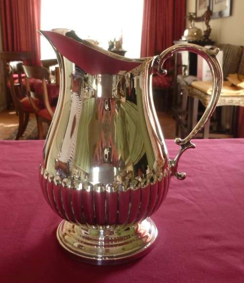 Large silver plated water jug