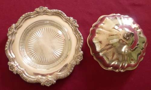 Silver plated butter dish, liner and cover
