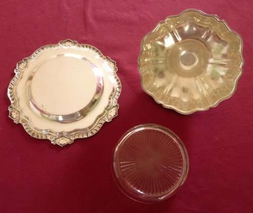 Silver plated butter dish, liner and cover