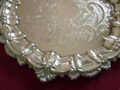 Good quality silver plated drinks tray