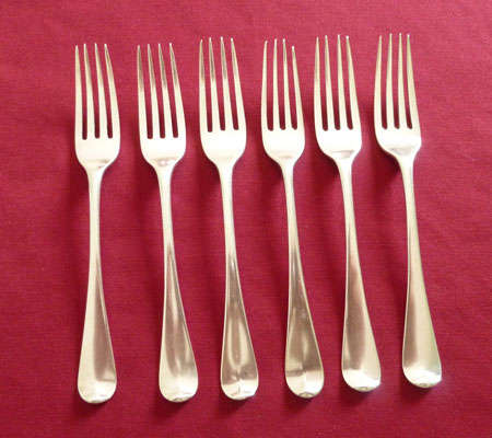 Great set of Georgian silver dessert forks