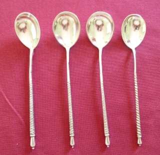Four Russian art nouveau teaspoons