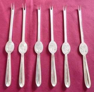 Six silver plated lobster picks