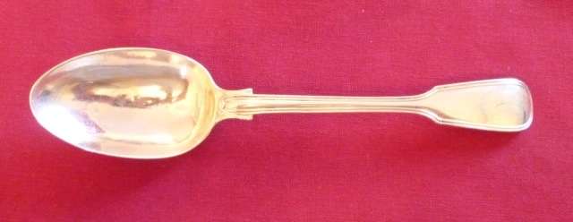 Silver fiddle and thread dessert spoon