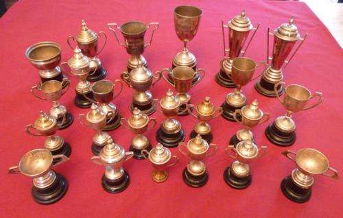 25 silver plated trophies