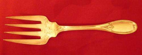 Victorian silver plated serving fork