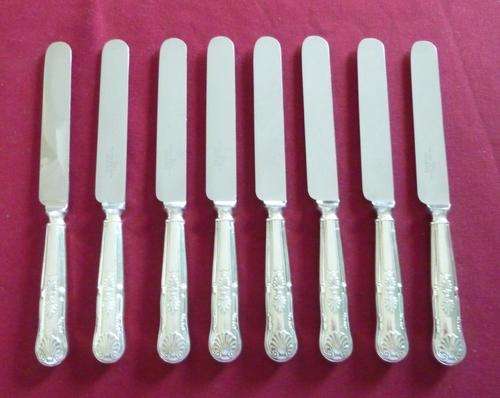 Set of eight kings pattern knives - Walker and Hall