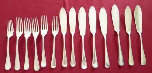 Collection of fish knives and forks