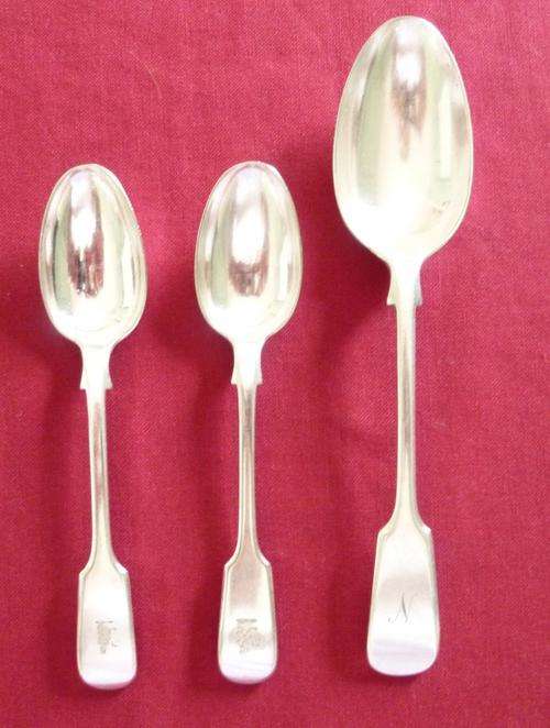 Three Victorian fiddle pattern pieces
