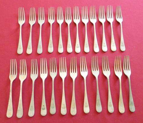 24 nickle silver dessert forks (lot1)