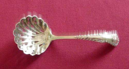 Edwardian silver plated sugar sifting spoon