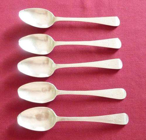 Bright cut Georgian teaspoons