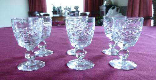 Six Stuart imperial liquor glasses