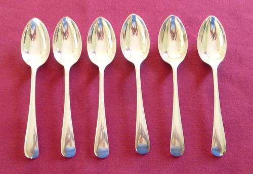 Set of six heavy large teaspoons