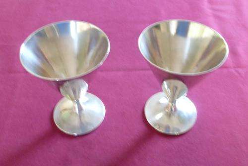 Pair of SAA silver plated martini glasses