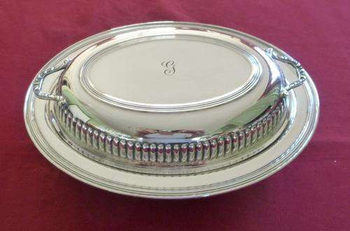 Silver plated entree dish and cover