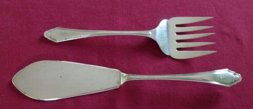 Pair of silver plated fish servers